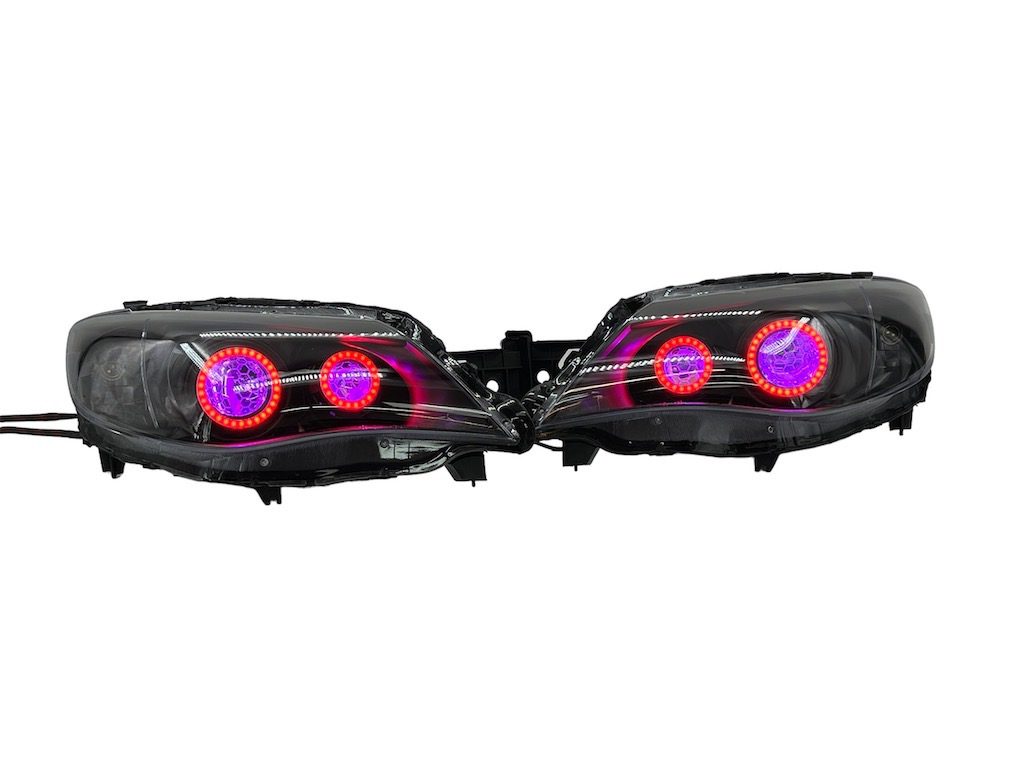 08-14 Subaru Impreza WRX Full LED Quad RGBW Led Halo projector Black Headlights