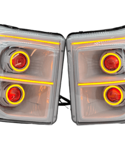 2011-2016 Ford F-250 F-350 Quad Projector RGBW led Demon Eyes Switchback Halo Headlights