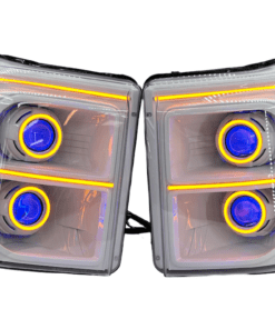 2011-2016 Ford F-250 F-350 Quad Projector RGBW led Demon Eyes Switchback Halo Headlights