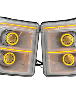 2011-2016 Ford F-250 F-350 Quad Projector RGBW led Demon Eyes Switchback Halo Headlights