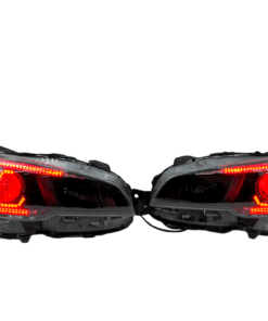 2015-2021 Subaru WRX Black Headlights RGBW C-Light Halo Lights