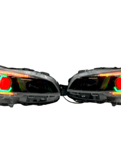 2015-2021 Subaru WRX Black Headlights RGBW C-Light Halo Lights