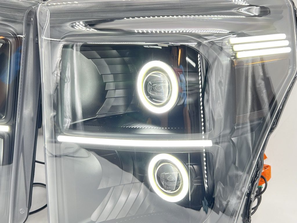 11-16 F-250 F-350 Superduty King Ranch Black LED Projector Retrofit Headlights - Image 5