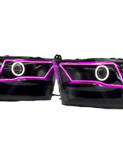09-18 RAM 1500 Black Retrofit Projector Headlights LED Halo Lights