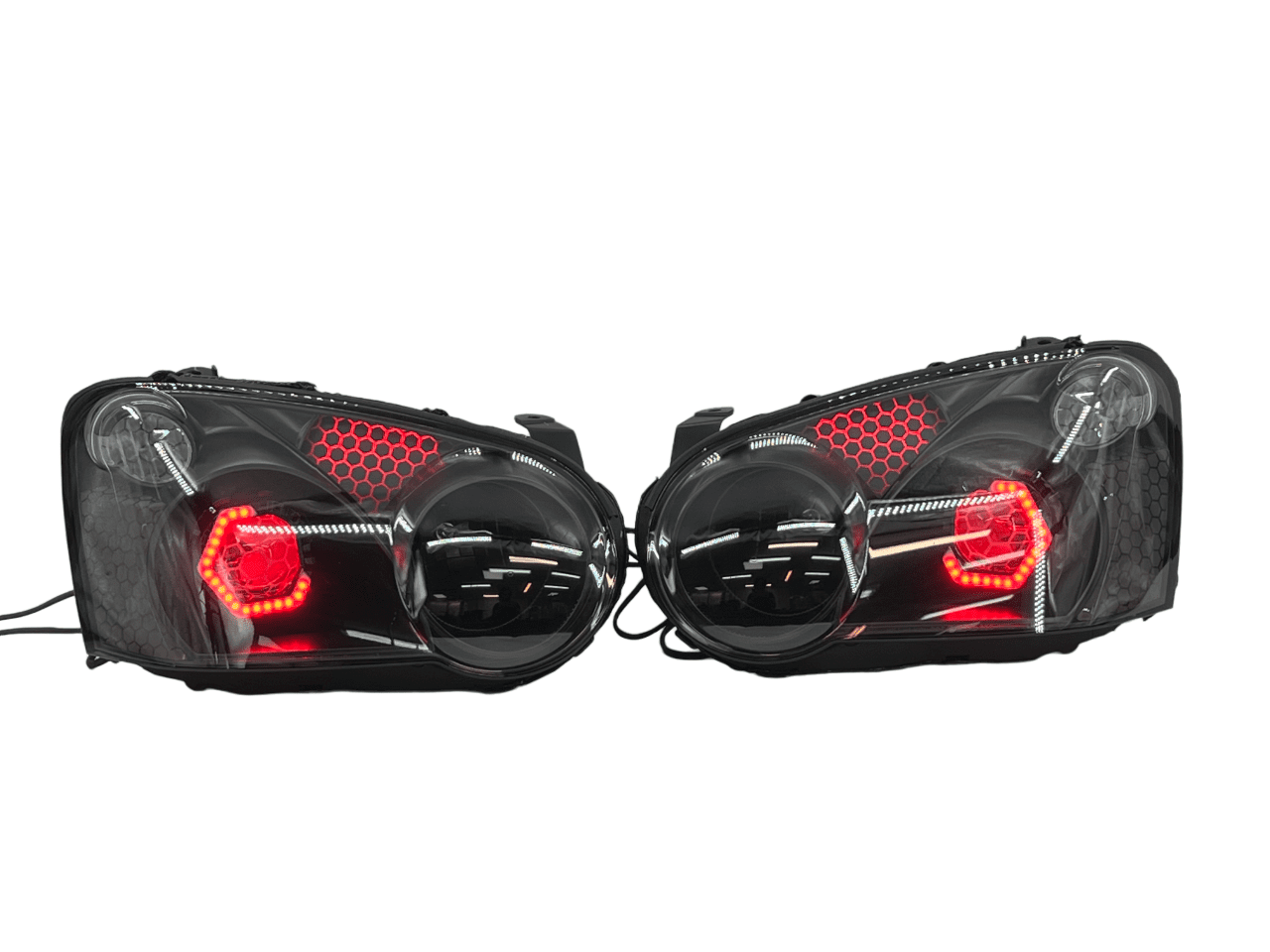 04-05 Subaru Blobeye WRX/STI Black Retrofit Projectors RGBW Halo Headlights