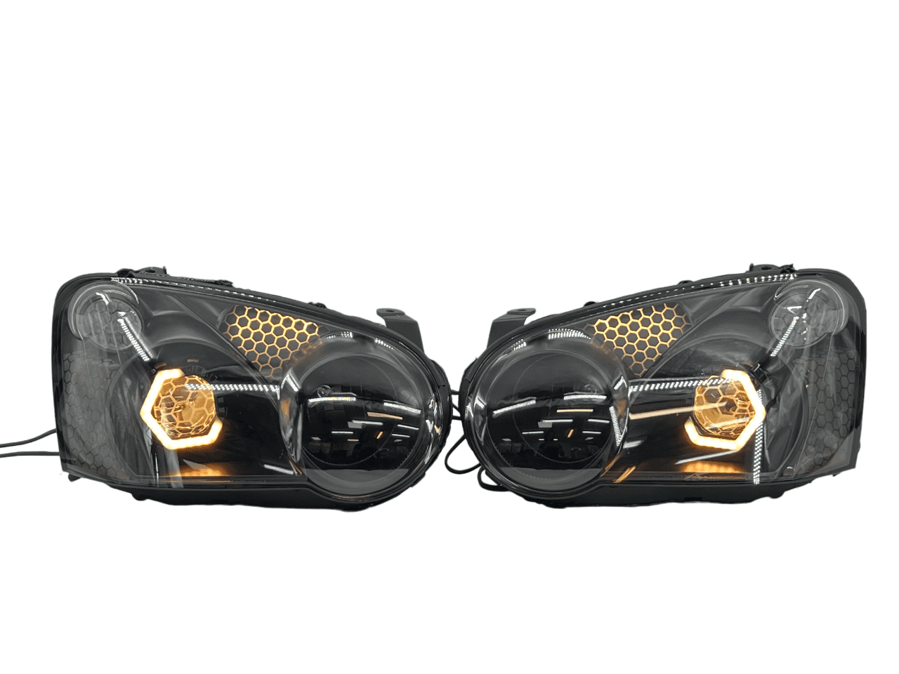 04-05 Subaru Blobeye WRX/STI Black Retrofit Projectors RGBW Halo Headlights