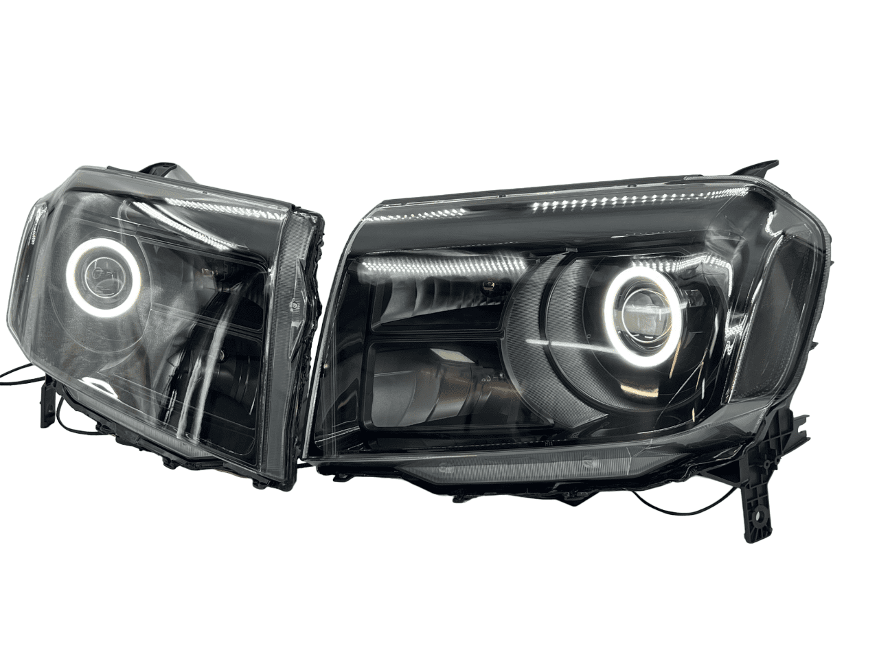 2009-2015 Honda Pilot Black Projector Headlights Switchback LED Halo Lights
