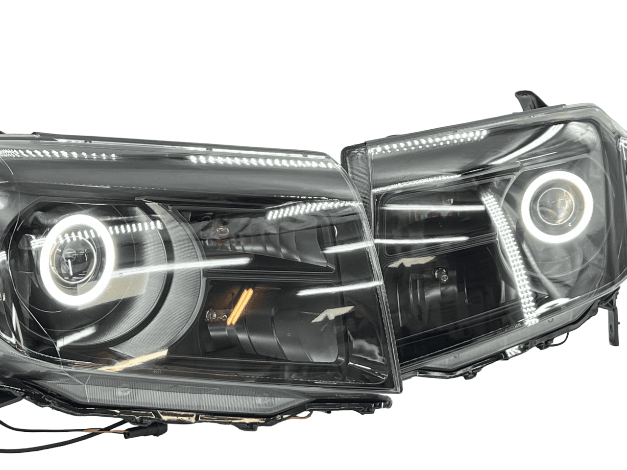 2009-2015 Honda Pilot Black Projector Headlights Switchback LED Halo Lights