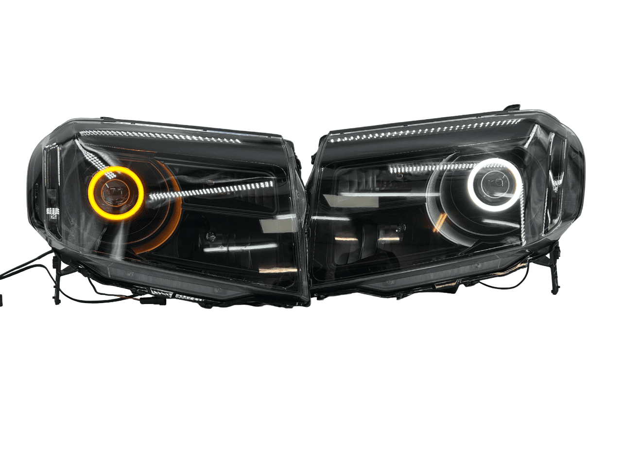 2009-2015 Honda Pilot Black Projector Headlights Switchback LED Halo Lights