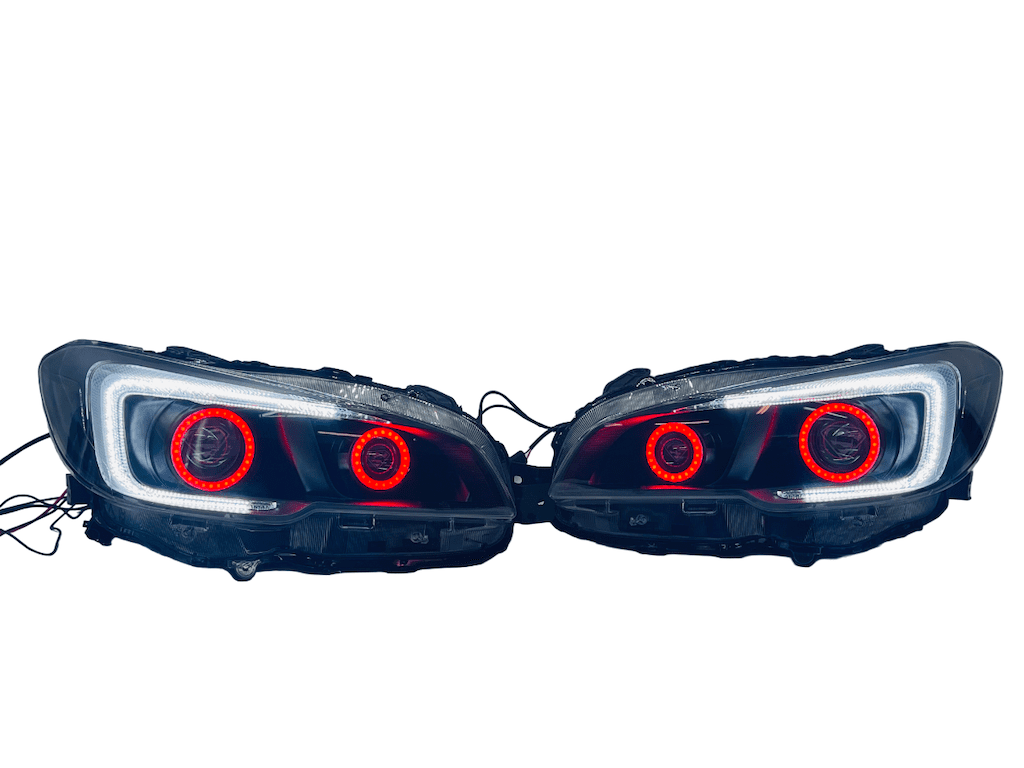 2015-2021 Subaru WRX Quad Halo Projector LED Black Headlights