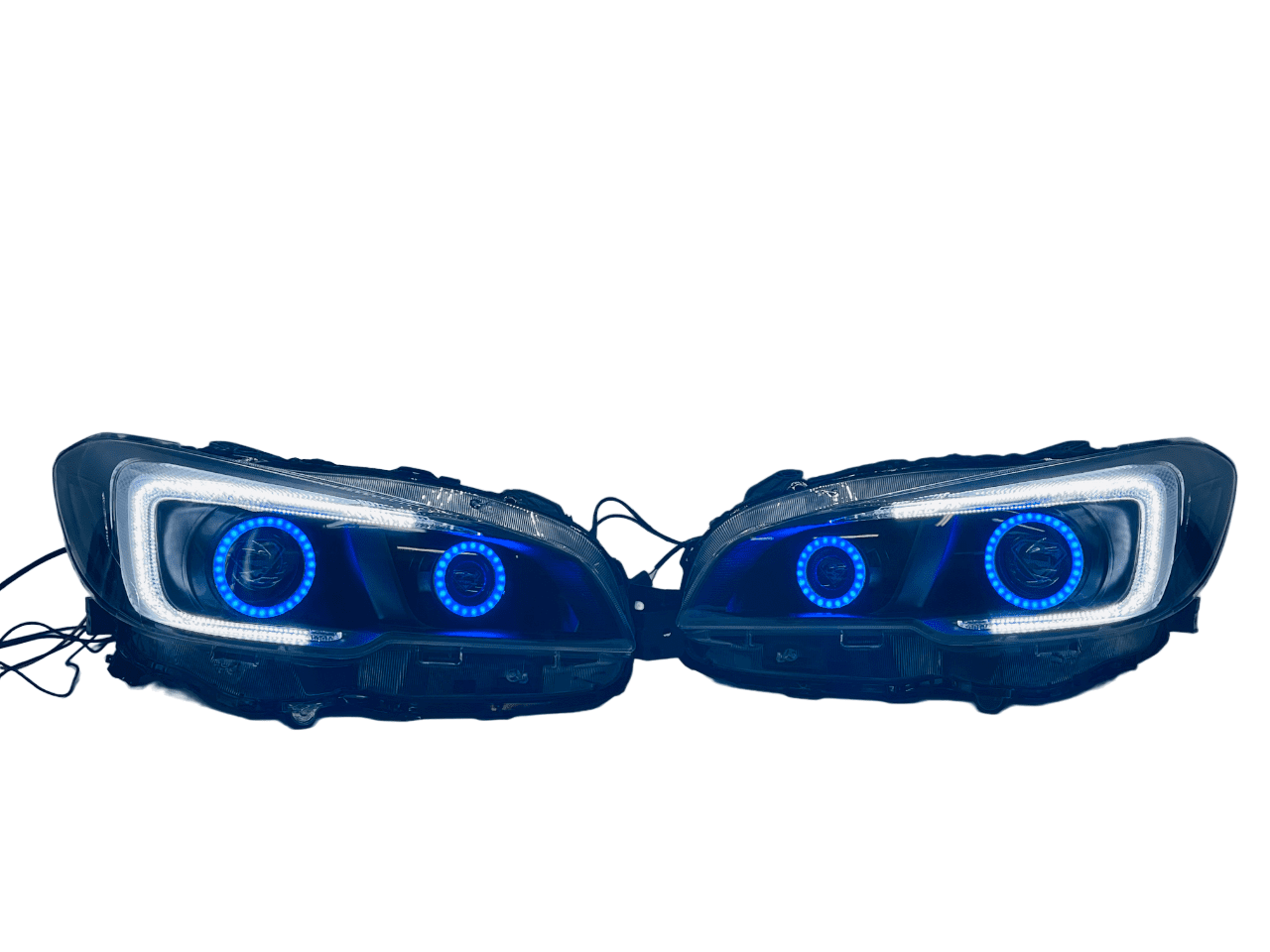2015-2021 Subaru WRX Quad Halo Projector LED Black Headlights