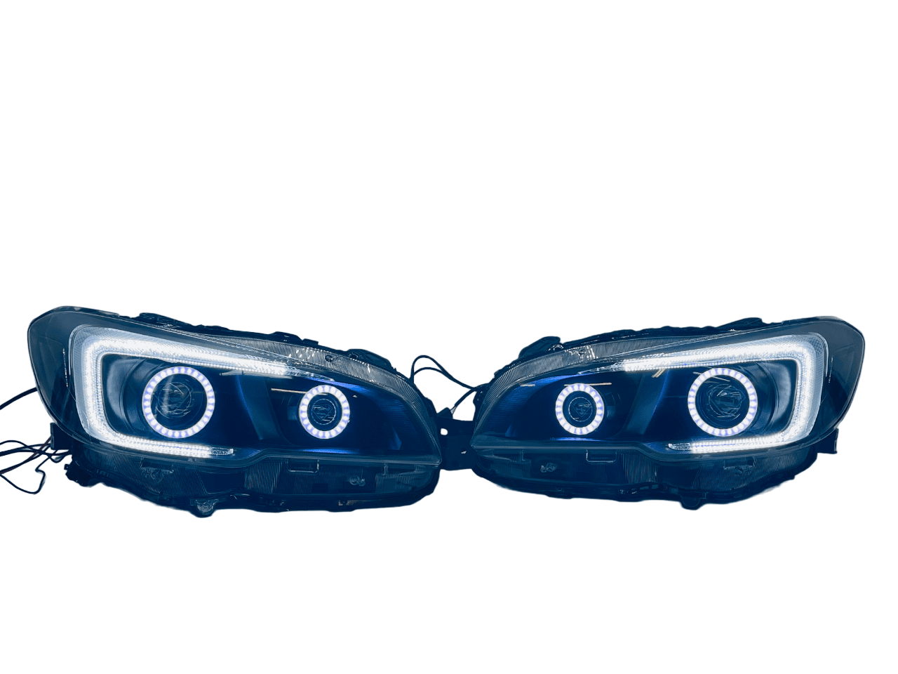 2015-2021 Subaru WRX Quad Halo Projector LED Black Headlights