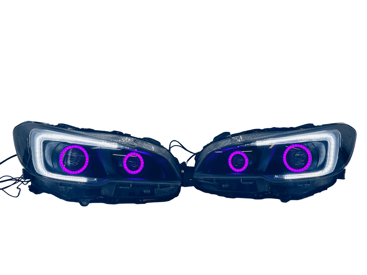 2015-2021 Subaru WRX Quad Halo Projector LED Black Headlights