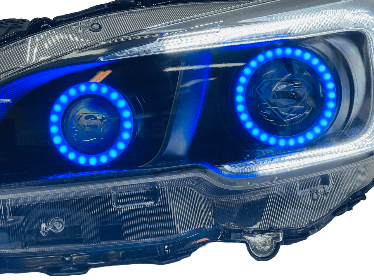 2015-2021 Subaru WRX Quad Halo Projector LED Black Headlights