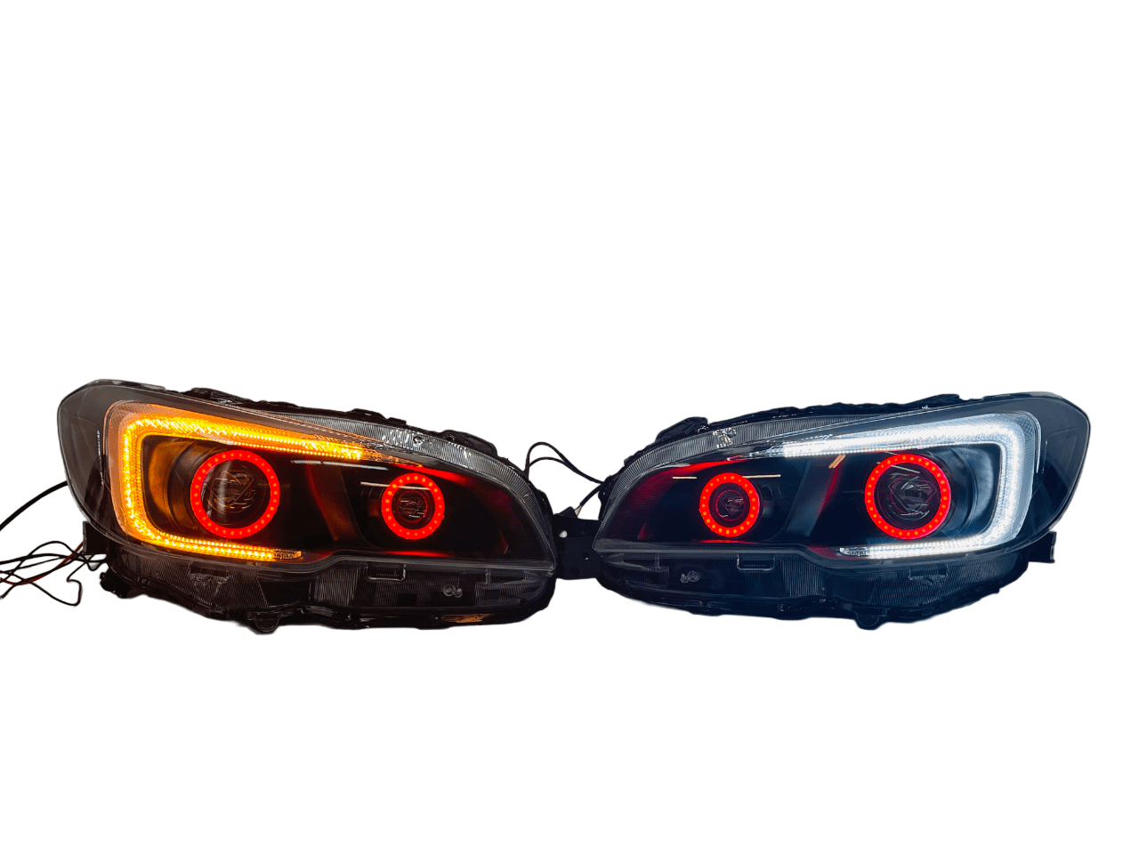 2015-2021 Subaru WRX Quad Halo Projector LED Black Headlights