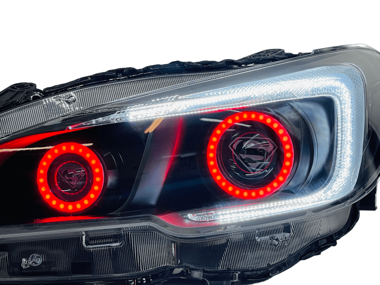 2015-2021 Subaru WRX Quad Halo Projector LED Black Headlights