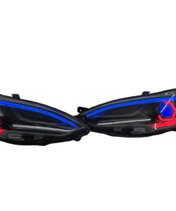 2012-2016 Tesla Model S Black Custom Headlights RGBW Led DRL Halo Lights