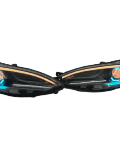 2012-2016 Tesla Model S Black Custom Headlights RGBW Led DRL Halo Lights