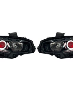 2016-2021 Honda Civic RGBW DRLS Led Halo Black Projector Headlights