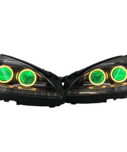 2010-2013 Mercedes Benz S Class S550 S600 Quad RGBW Led Halo Demon Eyes Projector Black Headlights