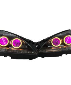2010-2013 Mercedes Benz S Class S550 S600 Quad RGBW Led Halo Demon Eyes Projector Black Headlights