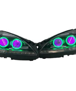 2010-2013 Mercedes Benz S Class S550 S600 Quad RGBW Led Halo Demon Eyes Projector Black Headlights