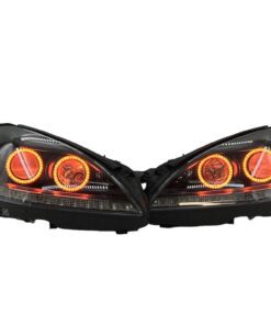 2010-2013 Mercedes Benz S Class S550 S600 Quad RGBW Led Halo Demon Eyes Projector Black Headlights