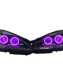 2010-2013 Mercedes Benz S Class S550 S600 Quad RGBW Led Halo Demon Eyes Projector Black Headlights
