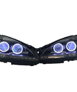 2010-2013 Mercedes Benz S Class S550 S600 Quad RGBW Led Halo Demon Eyes Projector Black Headlights
