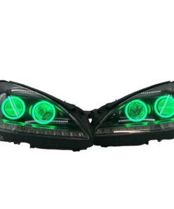 2010-2013 Mercedes Benz S Class S550 S600 Quad RGBW Led Halo Demon Eyes Projector Black Headlights