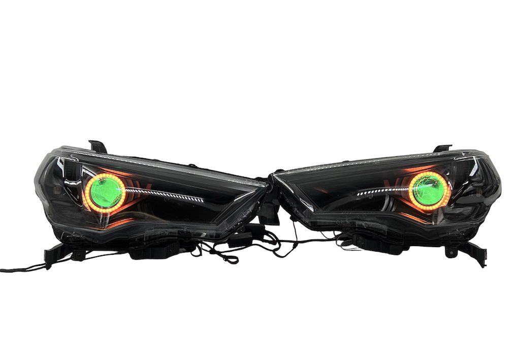 14-23 Toyota 4runner TRD Pro Led RGBW Halo Demon Eyes Blackout Projector Retrofit Headlights