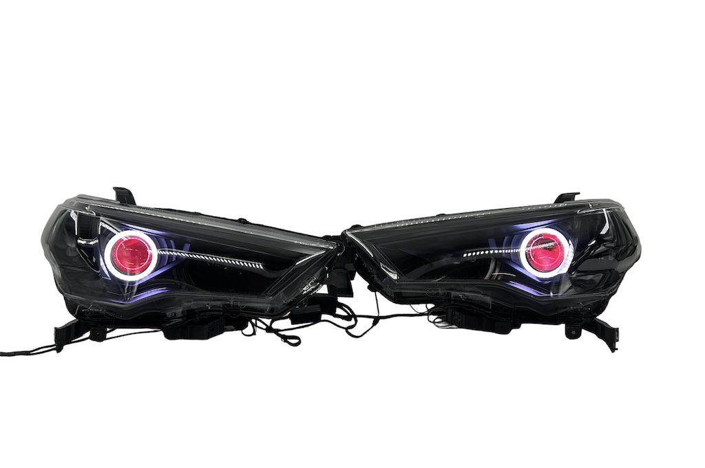 14-23 Toyota 4runner TRD Pro Led RGBW Halo Demon Eyes Blackout Projector Retrofit Headlights
