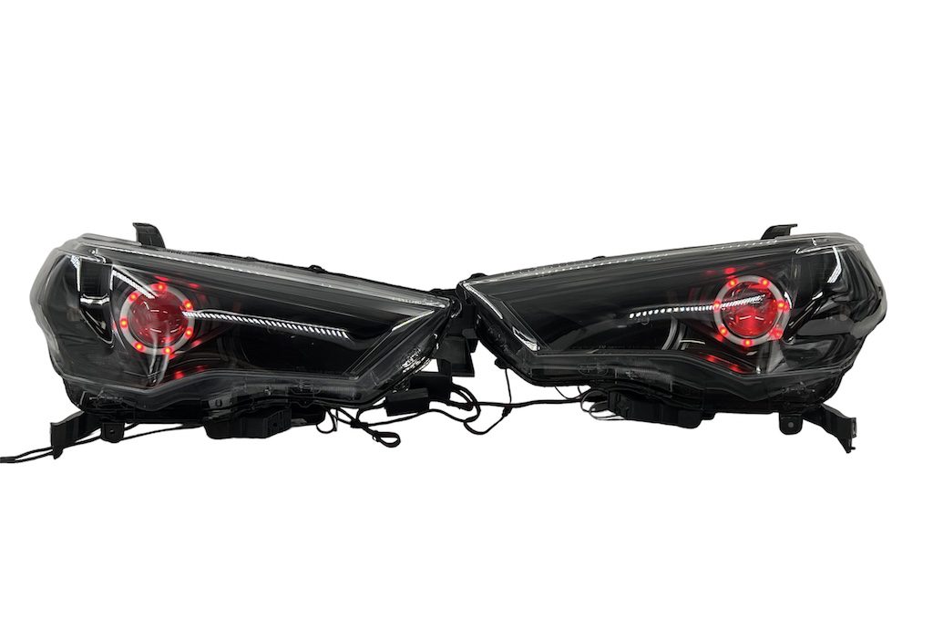 14-23 Toyota 4runner TRD Pro Led RGBW Halo Demon Eyes Blackout Projector Retrofit Headlights