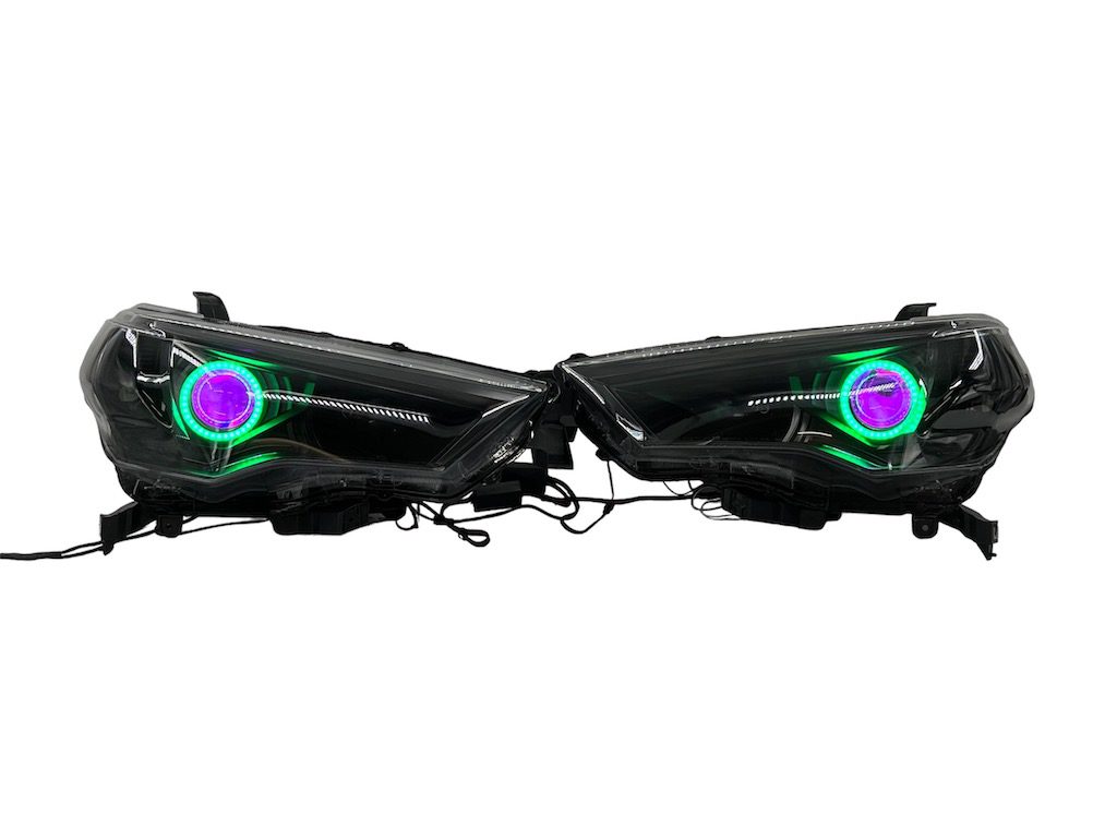 14-23 Toyota 4runner TRD Pro Led RGBW Halo Demon Eyes Blackout Projector Retrofit Headlights