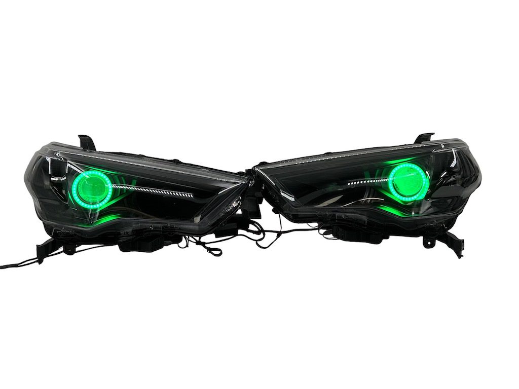 14-23 Toyota 4runner TRD Pro Led RGBW Halo Demon Eyes Blackout Projector Retrofit Headlights