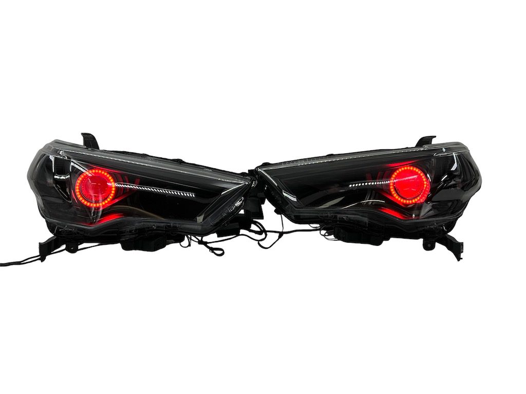 14-23 Toyota 4runner TRD Pro Led RGBW Halo Demon Eyes Blackout Projector Retrofit Headlights