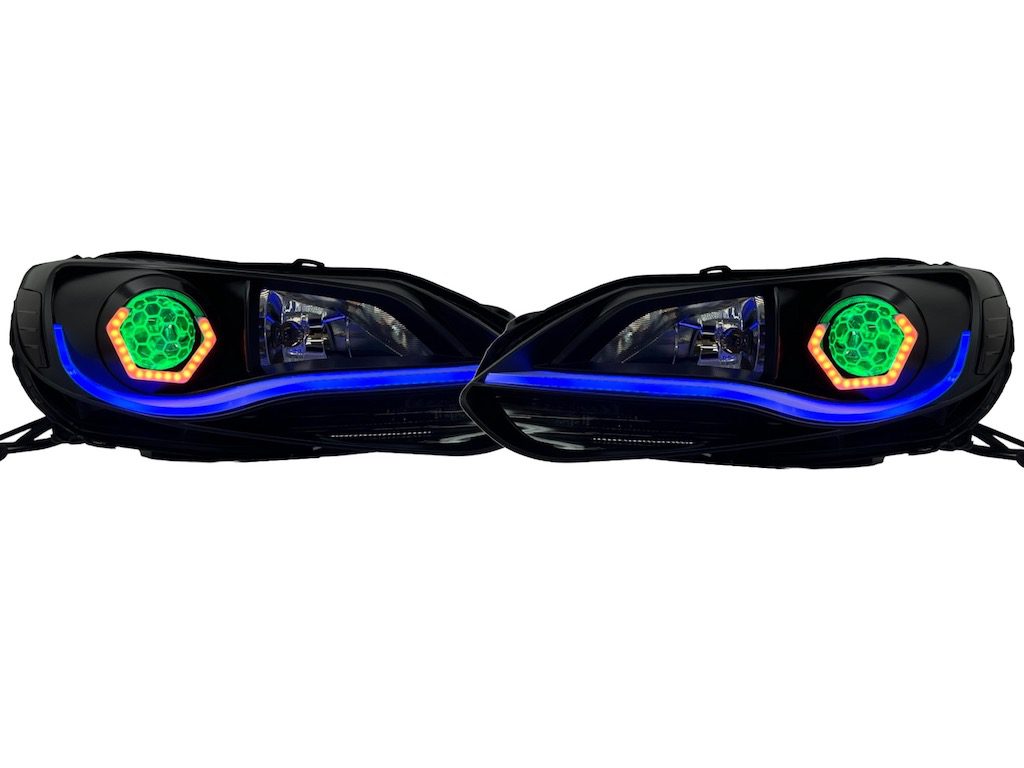 2012-2014 Ford Focus ST Hex Led Halo Demon Eyes Blackout Headlights