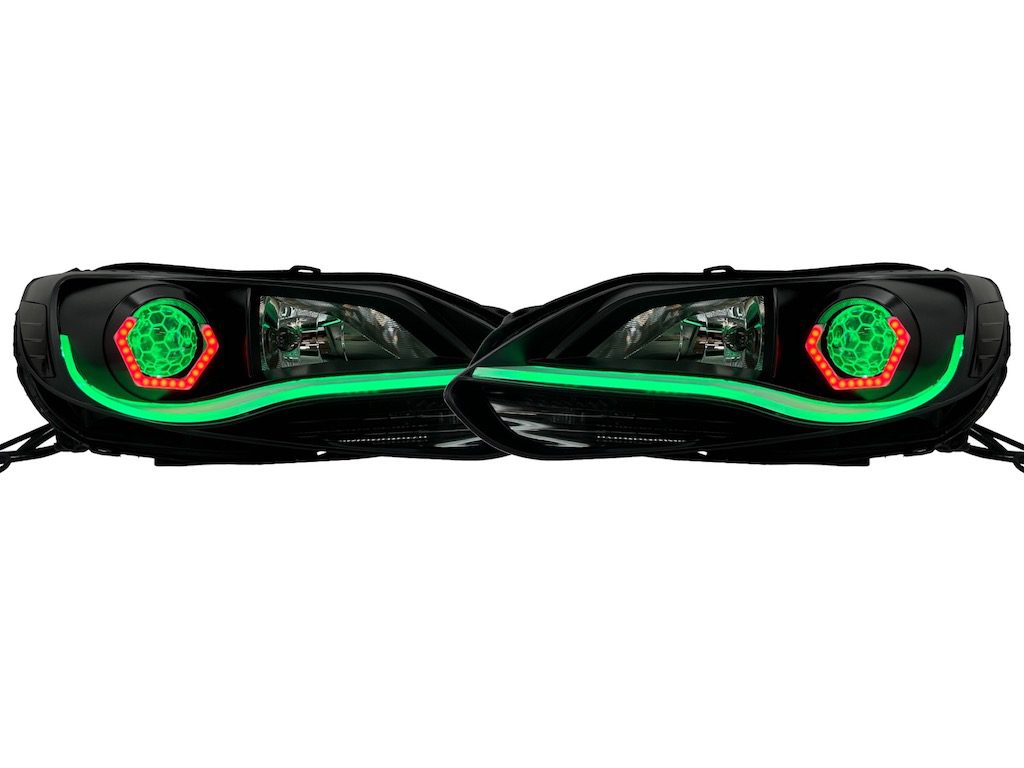 2012-2014 Ford Focus ST Hex Led Halo Demon Eyes Blackout Headlights