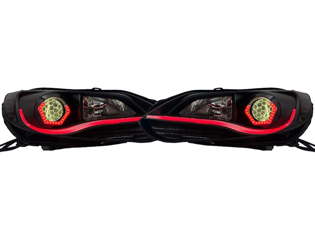 2012-2014 Ford Focus ST Hex Led Halo Demon Eyes Blackout Headlights