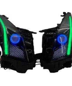 2013-2019 Cadillac ATS ATS-V Custom Black Retrofit Headlights RGBW DRL Halo Lights