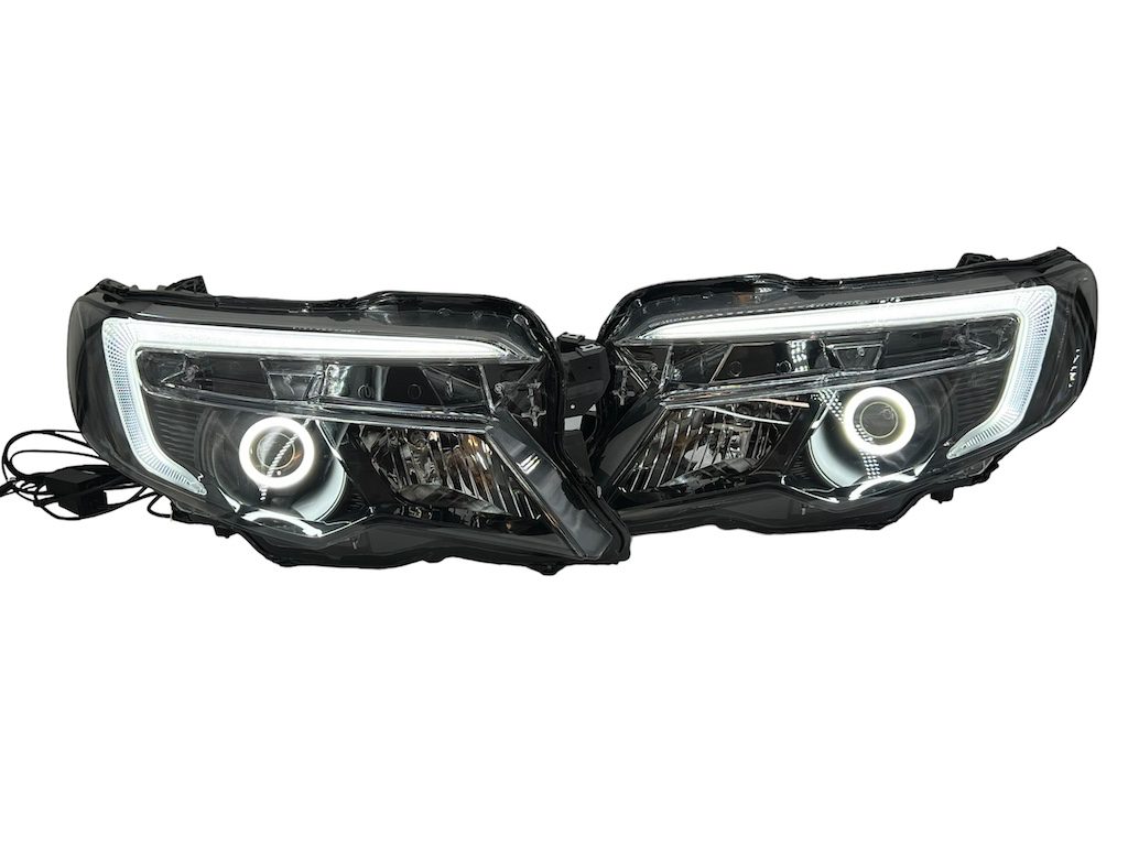 16-24 Honda Ridgeline Black Retrofit Headlights Switchback LED Halo Projector Lights
