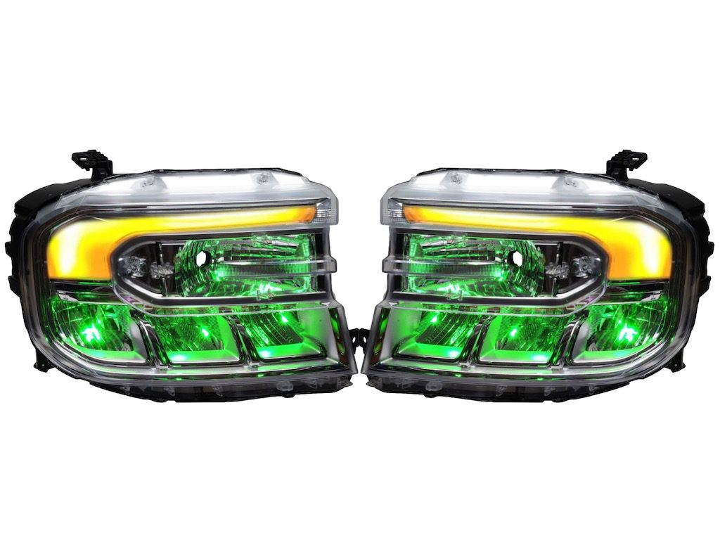 22-24 Ford Maverick Lariat RGBW LED DRL Flow Custom Retrofit Demon Eyes Full Led Headlights