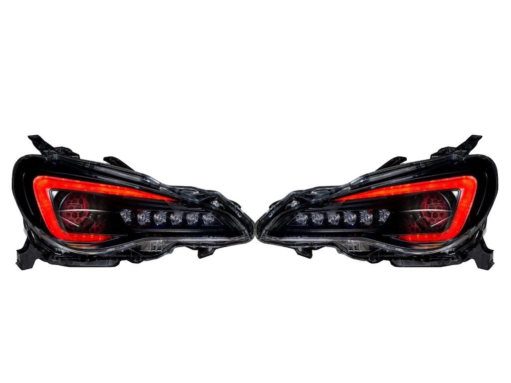 17-20 Subaru BRZ Custom RGBW Flow Series LED DRLS Demon Eye Retrofit Black Projector Headlights