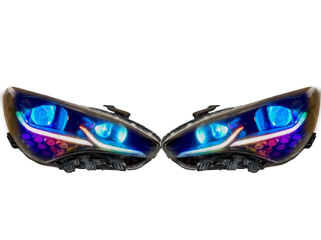 2018-2021 Kia Stinger Full RGB Flow LED DRL Demon Eyes Black Projector Headlights