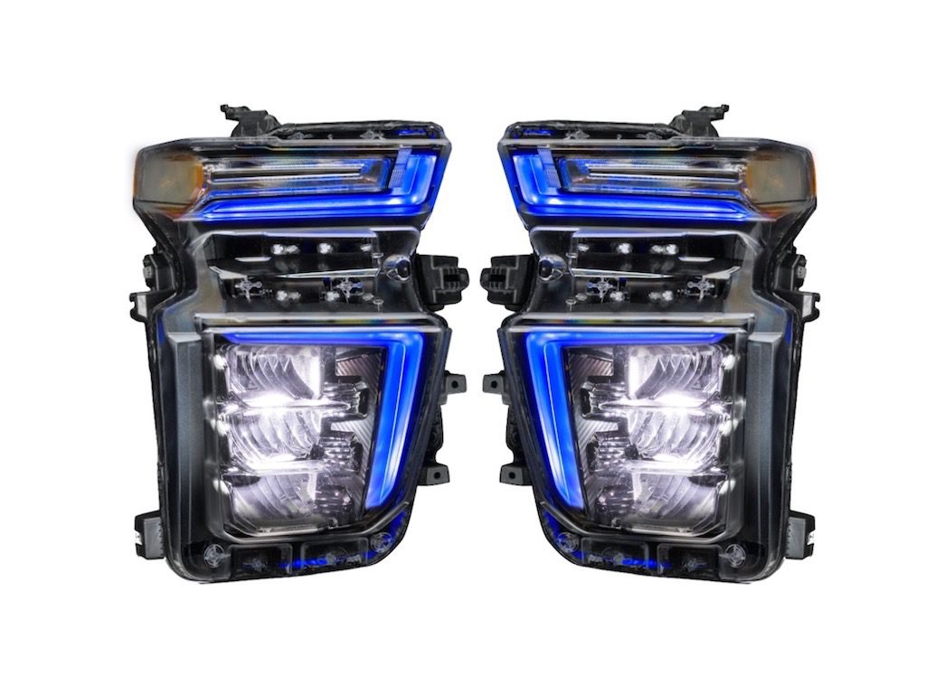 20-23 CHEVROLET SILVERADO HD 2500/3500 RGBW Multicolor LED DRLS Demon Eyes Custom Retrofit Headlights