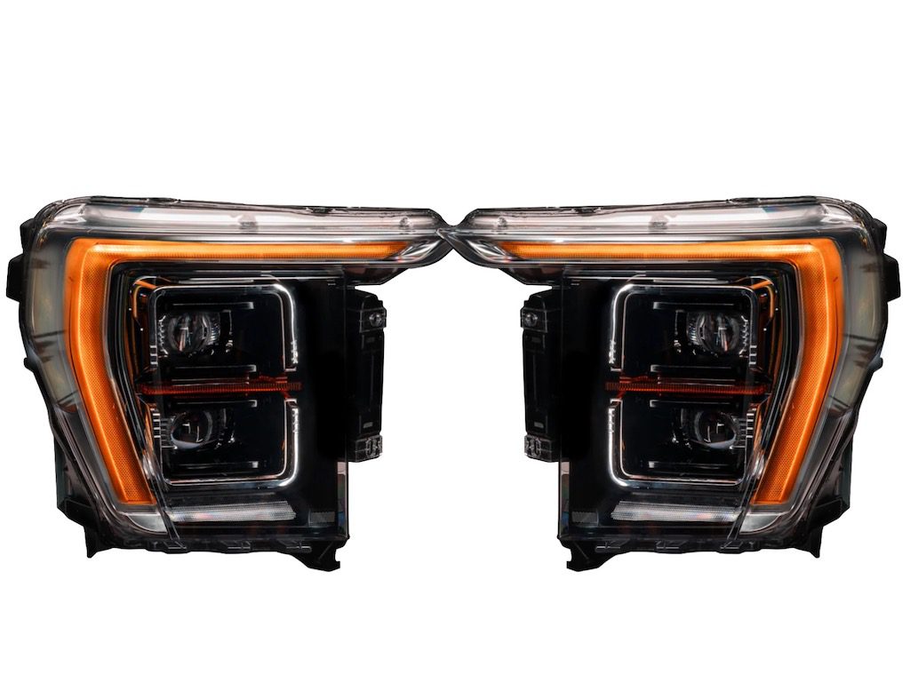 2021-2023 Ford F-150 RGBW Led DRL Black Retrofit Projector Headlights - Image 2