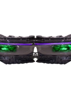 2021-2024 Jeep Grand Cherokee Custom LED RGBW DRL Black Retrofit Headlights