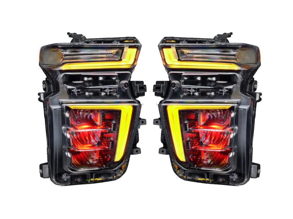 20-23 CHEVROLET SILVERADO HD 2500/3500 RGBW Multicolor LED DRLS Demon Eyes Custom Retrofit Headlights