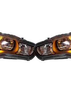 08-15 Mitsubishi Lancer Evolution MR Evo Custom RGBW Led halos Demon Eyes Black Retrofit Projector Headlights