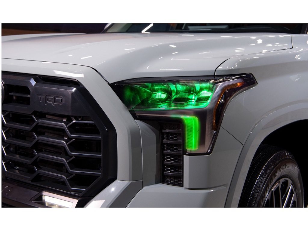 2022 Toyota Tundra RGBW Led Demon Eyes DRL Multicolor Black Retrofit Headlights